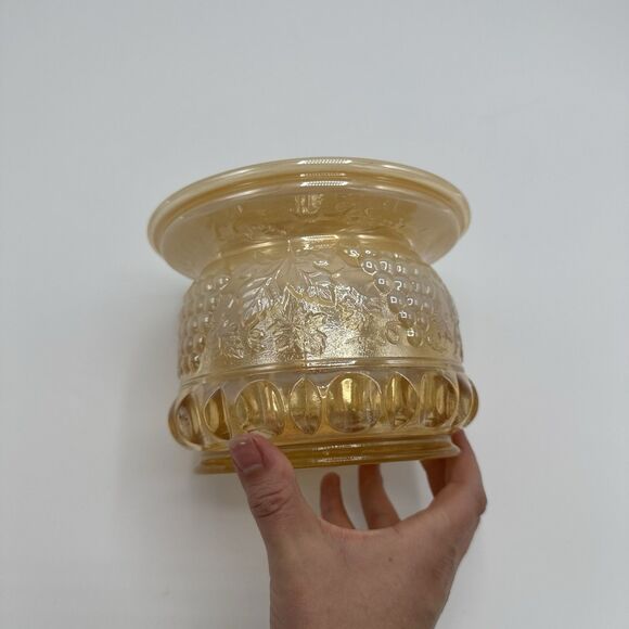 Fenton Glass Peach Opalescent Grape & Cable Spittoon - Picture 5 of 7